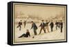 Sliding on the Ice-null-Framed Stretched Canvas