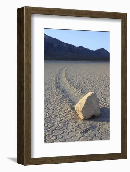 Sliding Stone or Moving Rock of Racetrack Playa, Death Valley, California, USA-Mark Taylor-Framed Photographic Print