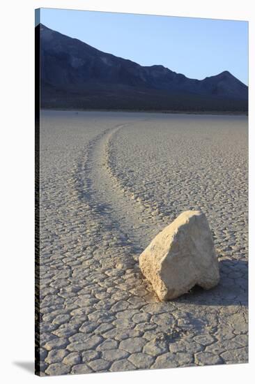 Sliding Stone or Moving Rock of Racetrack Playa, Death Valley, California, USA-Mark Taylor-Stretched Canvas