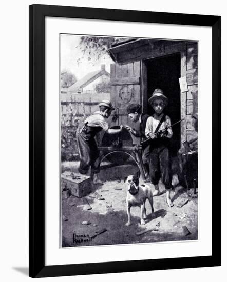 "Slim Finnegan" B, July 8,1916-Norman Rockwell-Framed Giclee Print