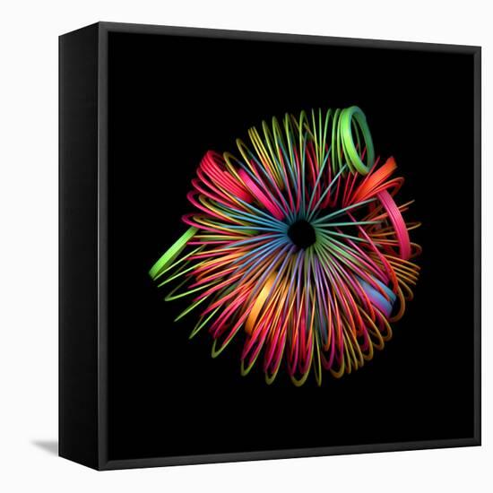 slinky-Magda Indigo-Framed Stretched Canvas