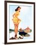 Slip Off Shore Pin-Up 1944-Gil Elvgren-Framed Art Print