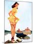 Slip Off Shore Pin-Up 1944-Gil Elvgren-Mounted Art Print