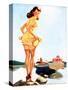Slip Off Shore Pin-Up 1944-Gil Elvgren-Stretched Canvas