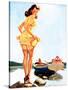 Slip Off Shore Pin-Up 1944-Gil Elvgren-Stretched Canvas