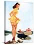 Slip Off Shore Pin-Up 1944-Gil Elvgren-Stretched Canvas