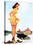 Slip Off Shore Pin-Up 1944-Gil Elvgren-Stretched Canvas