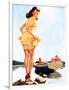 Slip Off Shore Pin-Up 1944-Gil Elvgren-Framed Art Print