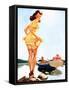 Slip Off Shore Pin-Up 1944-Gil Elvgren-Framed Stretched Canvas