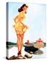 Slip Off Shore Pin-Up 1944-Gil Elvgren-Stretched Canvas