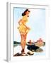 Slip Off Shore Pin-Up 1944-Gil Elvgren-Framed Art Print