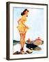 Slip Off Shore Pin-Up 1944-Gil Elvgren-Framed Art Print