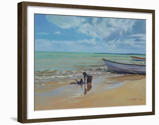 Slippery Sand, 2018 (oil on linen)-Colin Bootman-Framed Giclee Print