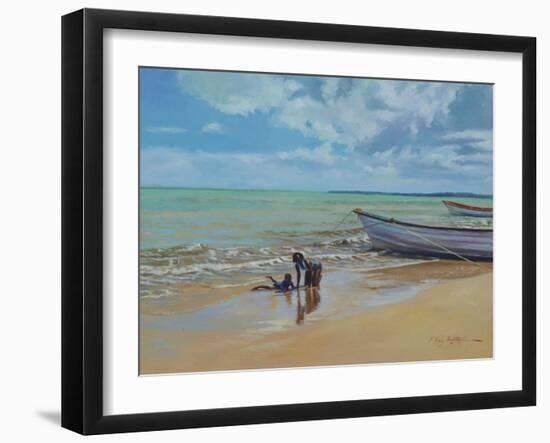 Slippery Sand, 2018 (oil on linen)-Colin Bootman-Framed Giclee Print