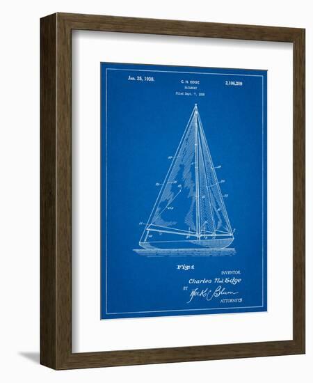 Sloop Sailboat Patent-Cole Borders-Framed Art Print