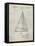 Sloop Sailboat Patent-Cole Borders-Framed Stretched Canvas