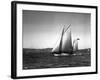 Sloop Sailboat Underway, Circa 1909-Asahel Curtis-Framed Giclee Print