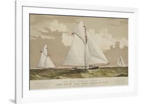 Sloop Yachts Mischief and Atalanta in the Race for "The America Cup"-null-Framed Art Print
