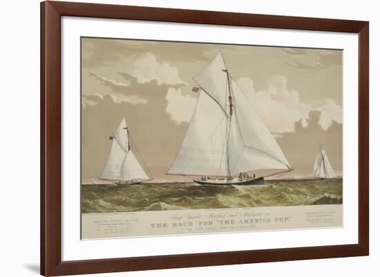 Sloop Yachts Mischief and Atalanta in the Race for "The America Cup"-null-Framed Art Print