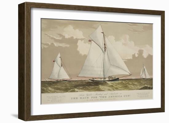 Sloop Yachts Mischief and Atalanta in the Race for "The America Cup"-null-Framed Art Print