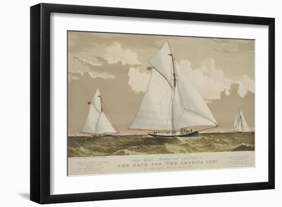 Sloop Yachts Mischief and Atalanta in the Race for "The America Cup"-null-Framed Art Print