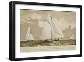 Sloop Yachts Mischief and Atalanta in the Race for "The America Cup"-null-Framed Art Print