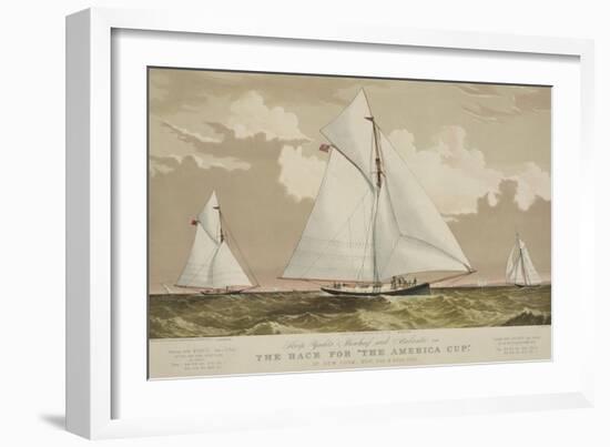 Sloop Yachts Mischief and Atalanta in the Race for "The America Cup"-null-Framed Art Print