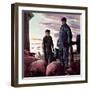 "Slopping the Pigs,"November 1, 1942-Robert Riggs-Framed Giclee Print