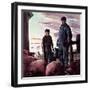 "Slopping the Pigs,"November 1, 1942-Robert Riggs-Framed Giclee Print