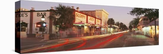 Sloppy Joe's Bar Illuminated at Night, Duval Street, Key West, Florida, USA-null-Stretched Canvas