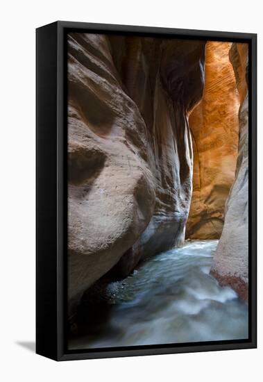 Slot Canyon Just North of Kolob Canyon, St. George, Zion NP, Utah-Howie Garber-Framed Stretched Canvas