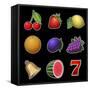 Slot Machine Fruit Symbols-PandaWild-Framed Stretched Canvas