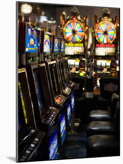 Slot Machines at an Airport, Mccarran International Airport, Las Vegas, Nevada, USA-null-Mounted Photographic Print