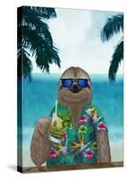Sloth on Summer Holidays-Barruf-Stretched Canvas