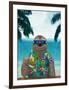 Sloth on Summer Holidays-Barruf-Framed Art Print