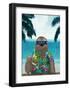 Sloth on Summer Holidays-Barruf-Framed Art Print