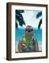 Sloth on Summer Holidays-Barruf-Framed Art Print