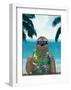 Sloth on Summer Holidays-Barruf-Framed Art Print