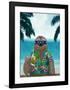 Sloth on Summer Holidays-Barruf-Framed Art Print