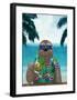 Sloth on Summer Holidays-Barruf-Framed Art Print