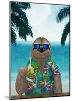 Sloth on Summer Holidays-Barruf-Mounted Art Print