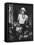 Slouch Hat in Garbo Tradition Made of White Satin For Cocktail Outfit-Gordon Parks-Framed Stretched Canvas