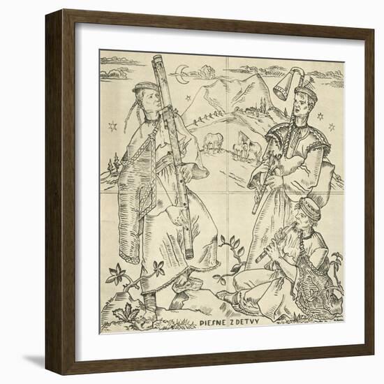 Slovak fuyara, bagpipes and pipe-Joza Uprka-Framed Giclee Print