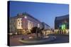 Slovak National Theatre and Sheraton Hotel at Dusk, Bratislava, Slovakia, Europe-Ian Trower-Stretched Canvas