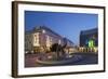 Slovak National Theatre and Sheraton Hotel at Dusk, Bratislava, Slovakia, Europe-Ian Trower-Framed Photographic Print