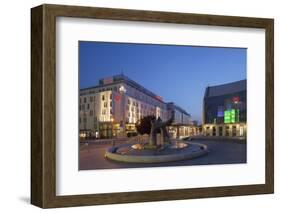 Slovak National Theatre and Sheraton Hotel at Dusk, Bratislava, Slovakia, Europe-Ian Trower-Framed Photographic Print