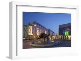 Slovak National Theatre and Sheraton Hotel at Dusk, Bratislava, Slovakia, Europe-Ian Trower-Framed Photographic Print