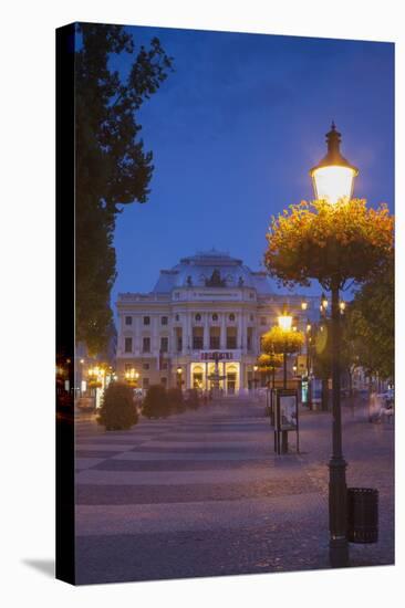 Slovak National Theatre at Dusk, Bratislava, Slovakia, Europe-Ian Trower-Stretched Canvas