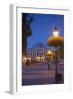 Slovak National Theatre at Dusk, Bratislava, Slovakia, Europe-Ian Trower-Framed Photographic Print