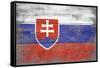 Slovakia Country Flag - Barnwood Painting-Lantern Press-Framed Stretched Canvas